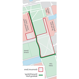 screenshot of campus dismount zone map